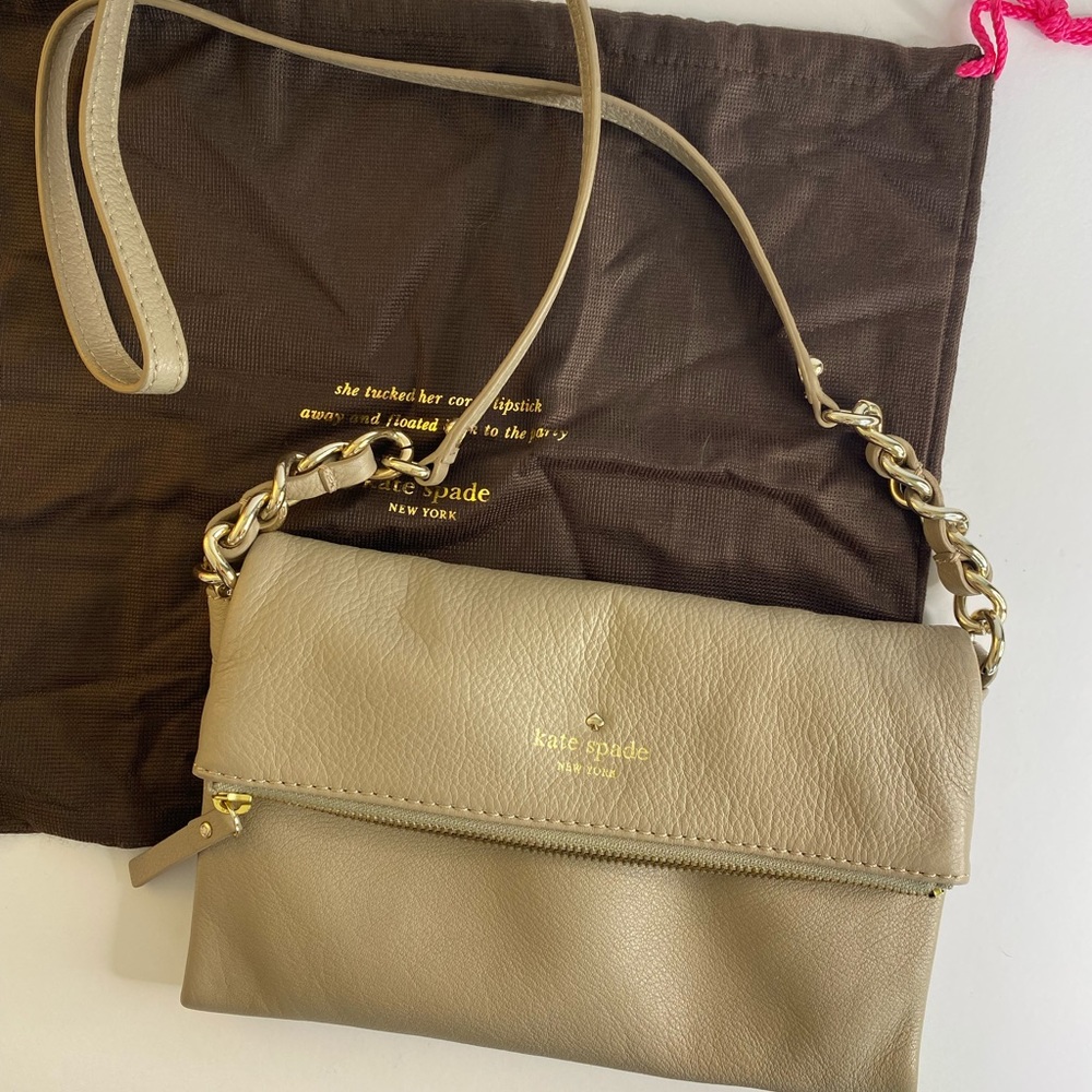 Kate Spade Taupe Cross Body with dust bag